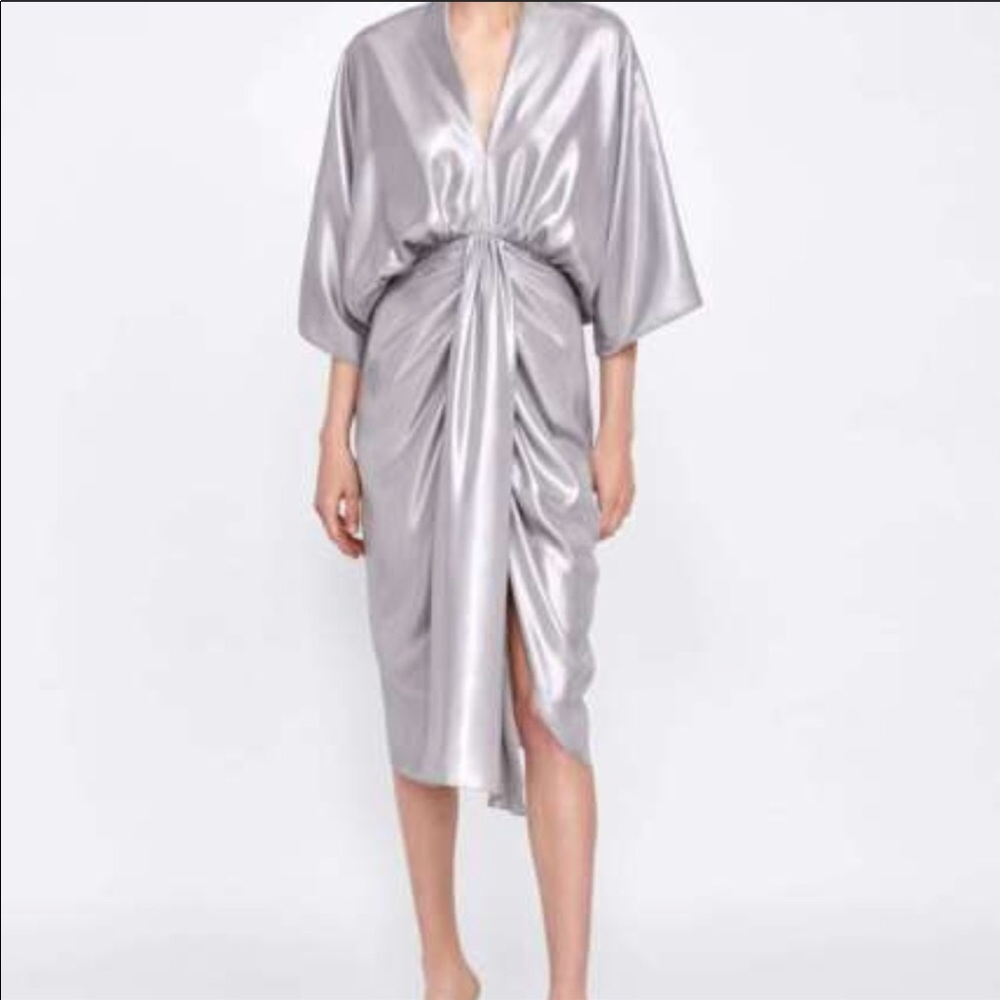 Zara Silver Metallic Dress